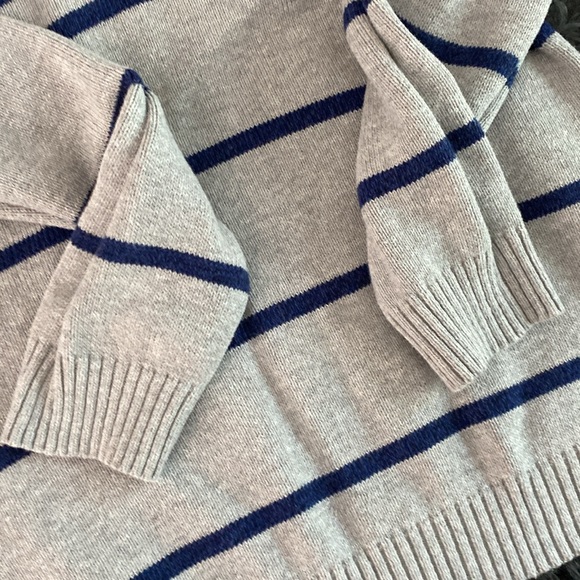 Nautica grey and navy horizontal striped turtleneck sweater - Picture 17 of 17